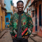 Zambia Victoria Falls Sleeve Zip Bomber Jacket Indigenous Wild Animal Skins Tribal Patchwork