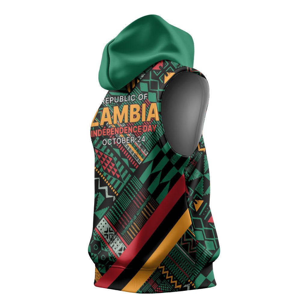 Zambia Victoria Falls Sleeveless Hoodie Indigenous Wild Animal Skins Tribal Patchwork