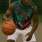 Zambia Victoria Falls Sleeveless Zip Hoodie Indigenous Wild Animal Skins Tribal Patchwork