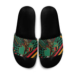 Zambia Victoria Falls Slide Sandals Indigenous Wild Animal Skins Tribal Patchwork