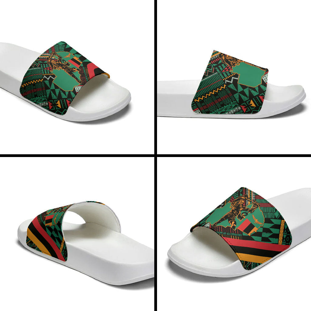 Zambia Victoria Falls Slide Sandals Indigenous Wild Animal Skins Tribal Patchwork