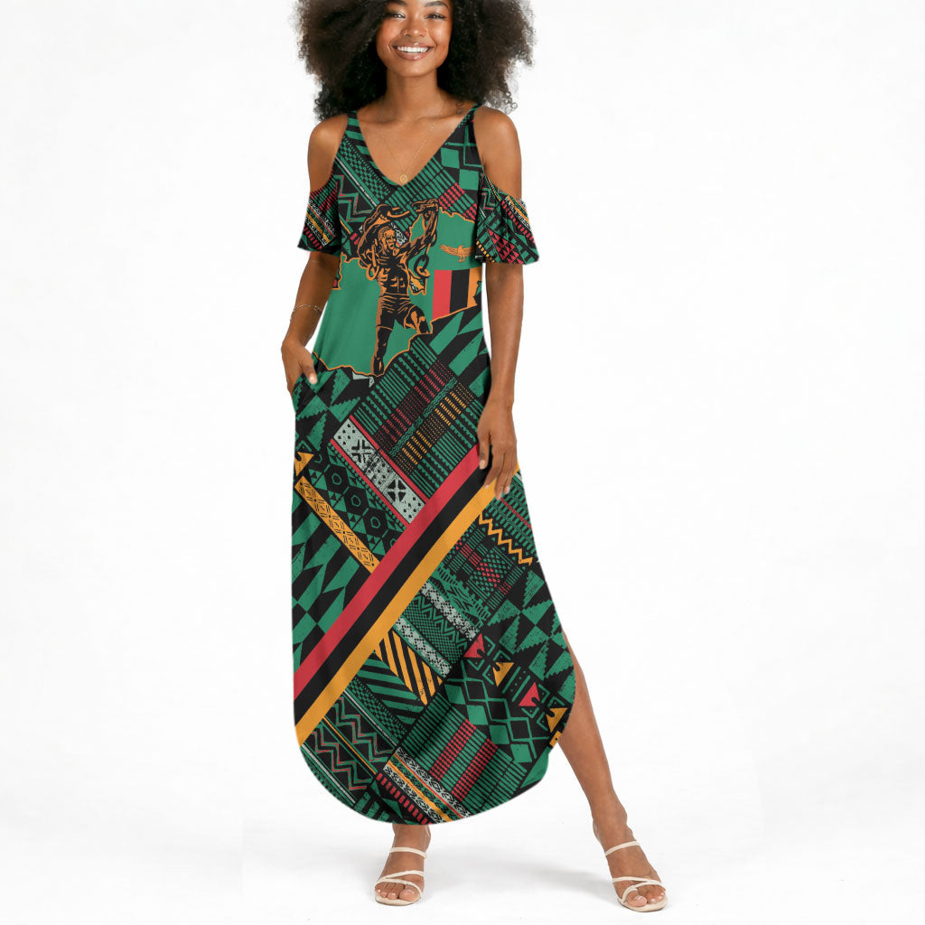 Zambia Victoria Falls Summer Maxi Dress Indigenous Wild Animal Skins Tribal Patchwork