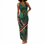 Zambia Victoria Falls Tank Maxi Dress Indigenous Wild Animal Skins Tribal Patchwork