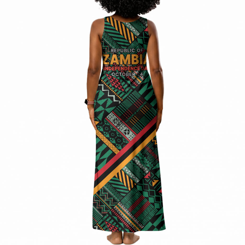 Zambia Victoria Falls Tank Maxi Dress Indigenous Wild Animal Skins Tribal Patchwork