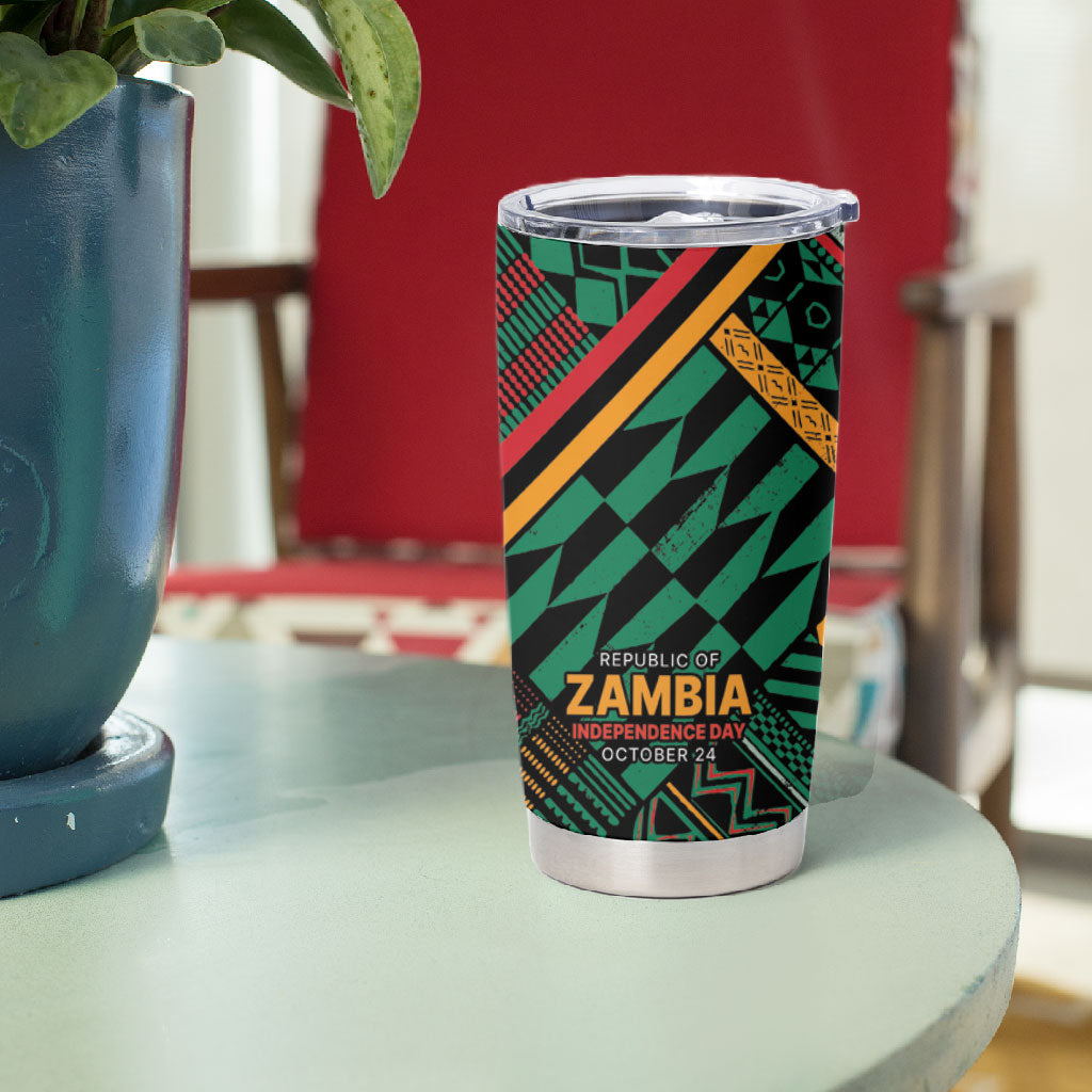 Zambia Victoria Falls Tumbler Cup Indigenous Wild Animal Skins Tribal Patchwork