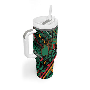 Zambia Victoria Falls Tumbler With Handle Indigenous Wild Animal Skins Tribal Patchwork