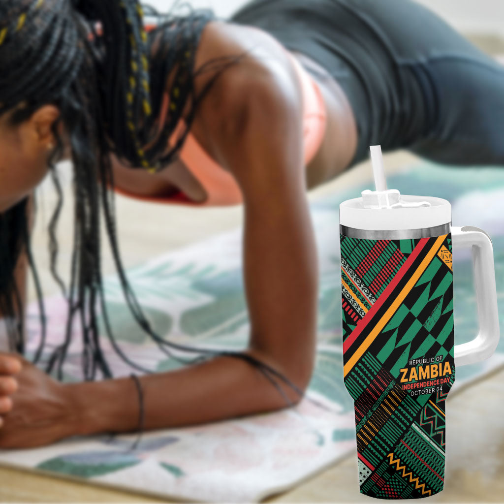 Zambia Victoria Falls Tumbler With Handle Indigenous Wild Animal Skins Tribal Patchwork