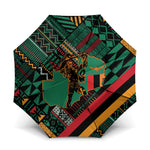 Zambia Victoria Falls Umbrella Indigenous Wild Animal Skins Tribal Patchwork