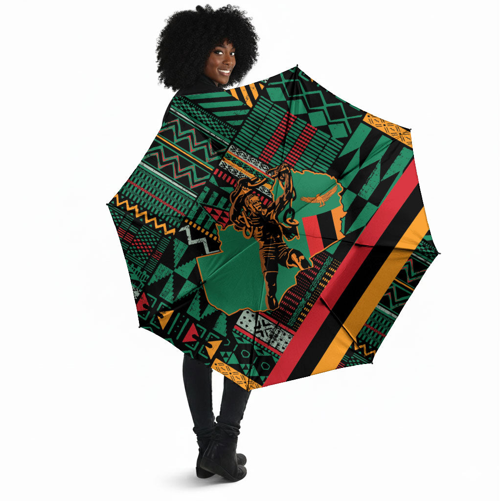 Zambia Victoria Falls Umbrella Indigenous Wild Animal Skins Tribal Patchwork