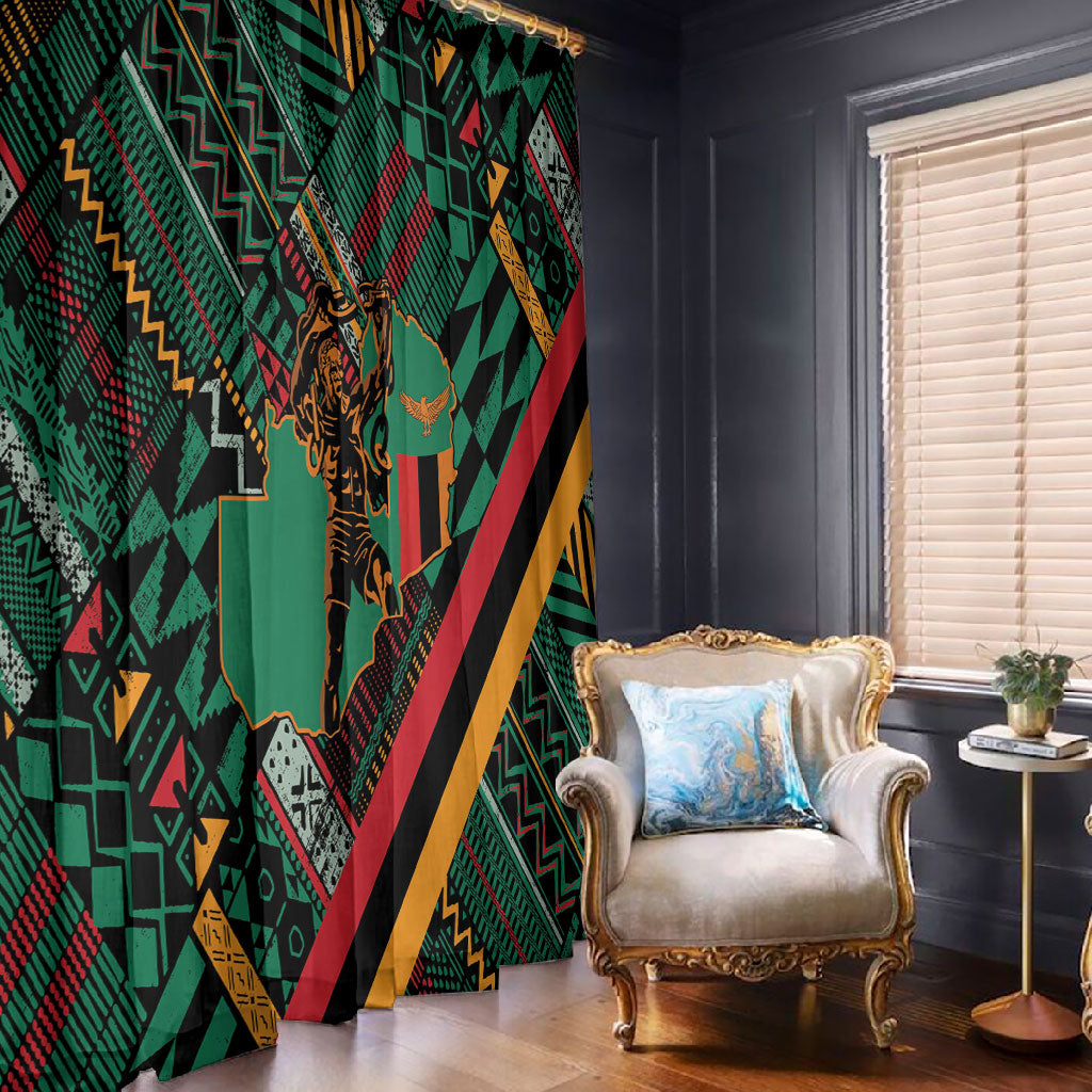Zambia Victoria Falls Window Curtain Indigenous Wild Animal Skins Tribal Patchwork