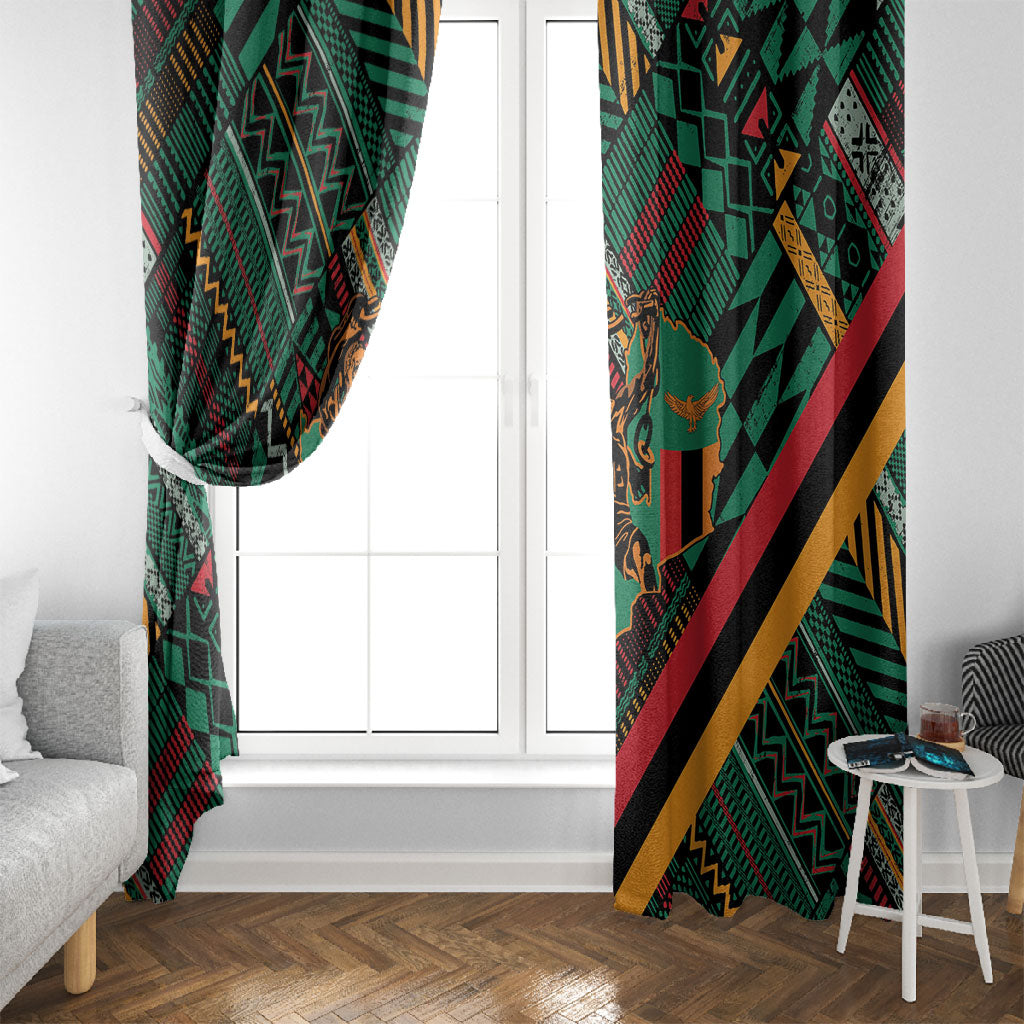 Zambia Victoria Falls Window Curtain Indigenous Wild Animal Skins Tribal Patchwork