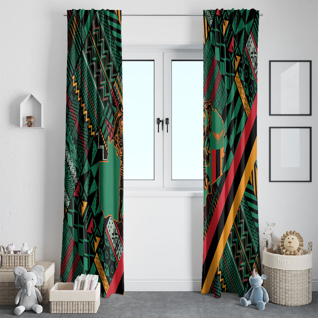 Zambia Victoria Falls Window Curtain Indigenous Wild Animal Skins Tribal Patchwork