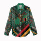 Zambia Victoria Falls Women Casual Shirt Indigenous Wild Animal Skins Tribal Patchwork