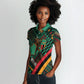 Zambia Victoria Falls Women Polo Shirt Indigenous Wild Animal Skins Tribal Patchwork