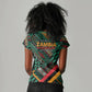 Zambia Victoria Falls Women V-Neck T-Shirt Indigenous Wild Animal Skins Tribal Patchwork