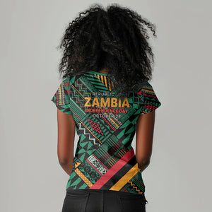 Zambia Victoria Falls Women V-Neck T-Shirt Indigenous Wild Animal Skins Tribal Patchwork