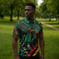 Zambia Victoria Falls Zipper Polo Shirt Indigenous Wild Animal Skins Tribal Patchwork