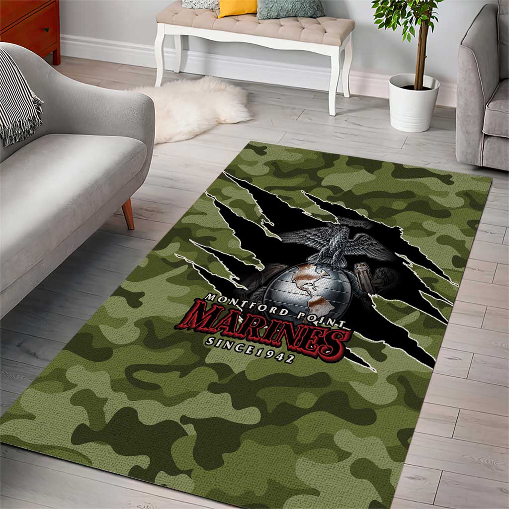 Montford Point Marines Area Rug African American Breaking Barriers 1942