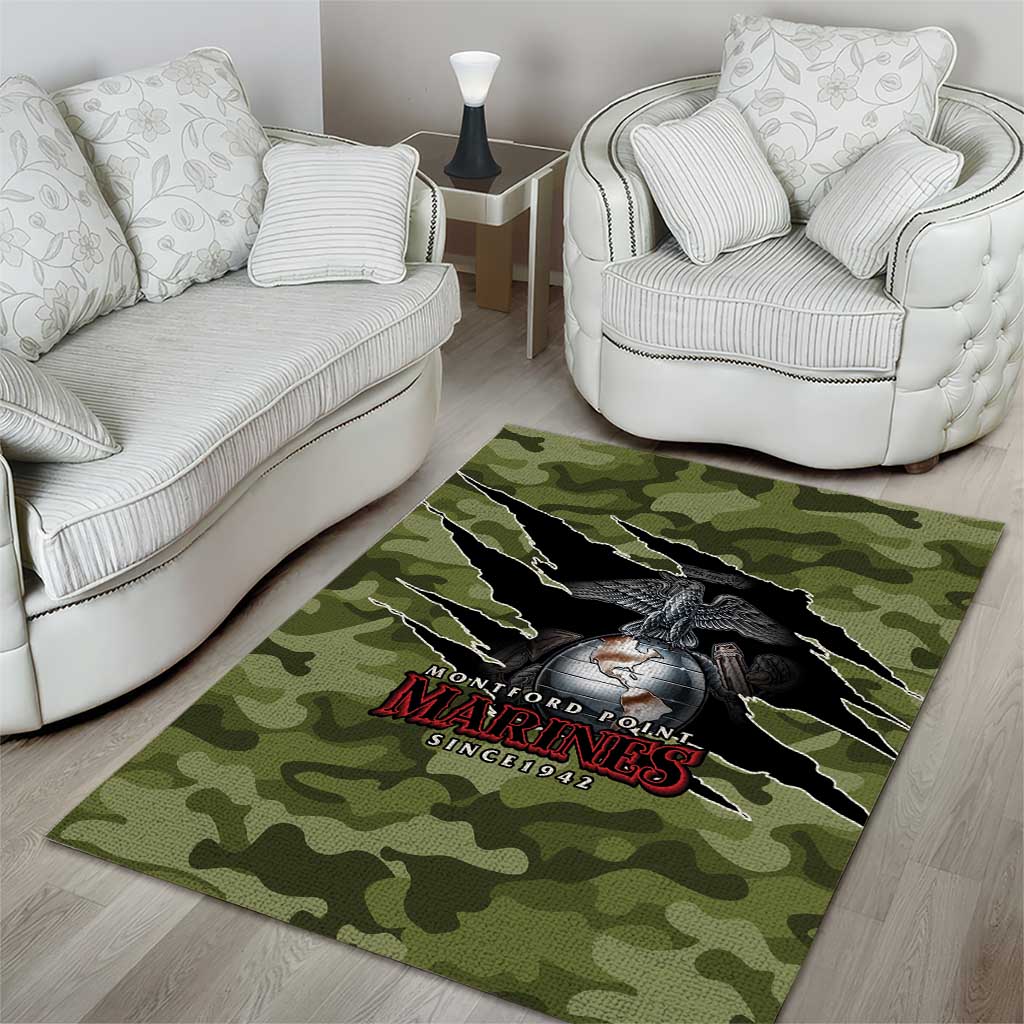 Montford Point Marines Area Rug African American Breaking Barriers 1942