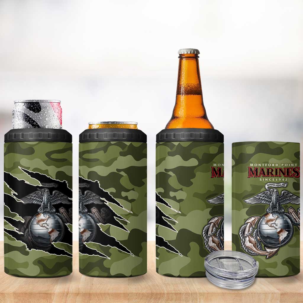 Montford Point Marines 4 in 1 Can Cooler Tumbler African American Breaking Barriers 1942