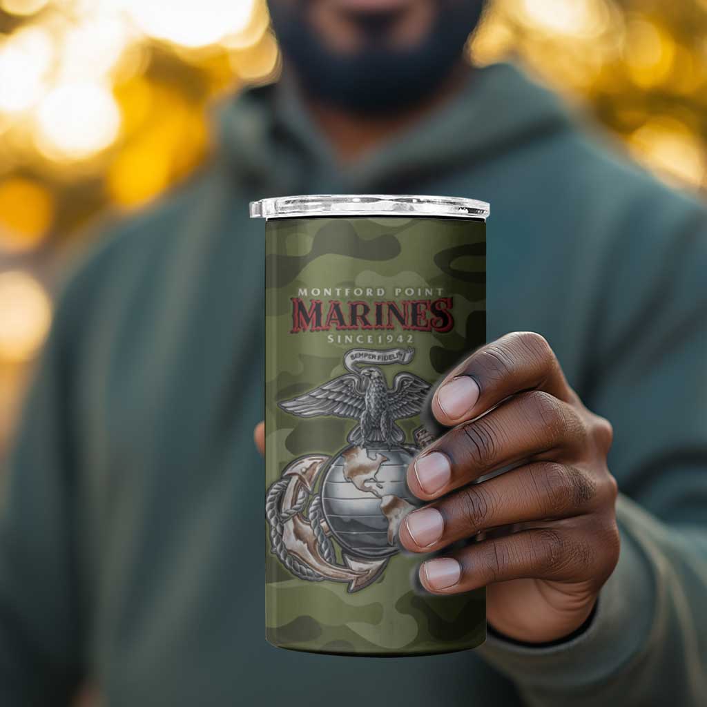 Montford Point Marines 4 in 1 Can Cooler Tumbler African American Breaking Barriers 1942