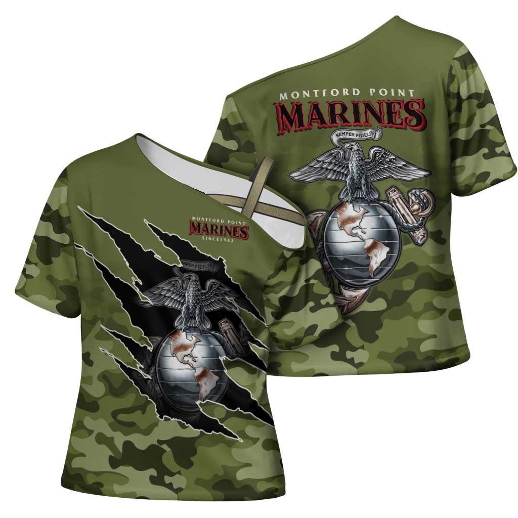 Montford Point Marines Cross Shoulder Shirt African American Breaking Barriers 1942