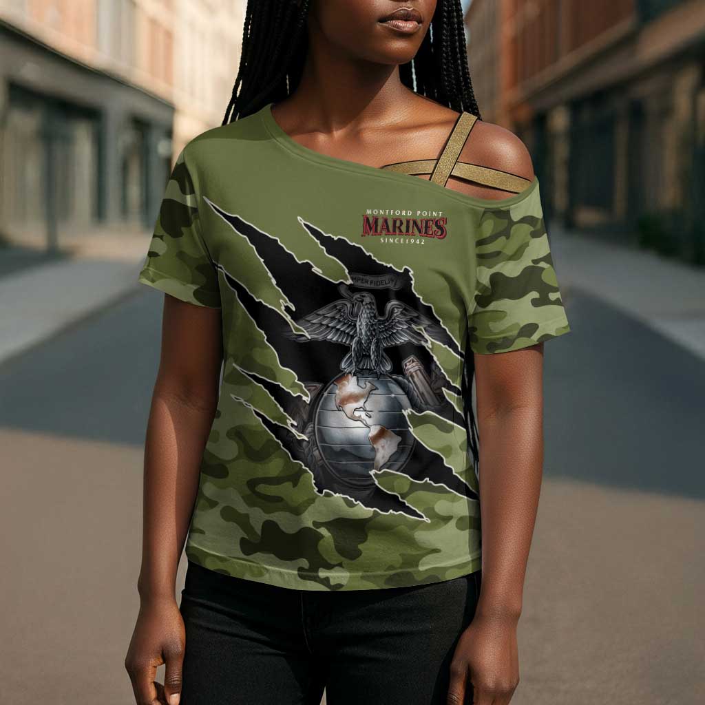 Montford Point Marines Cross Shoulder Shirt African American Breaking Barriers 1942