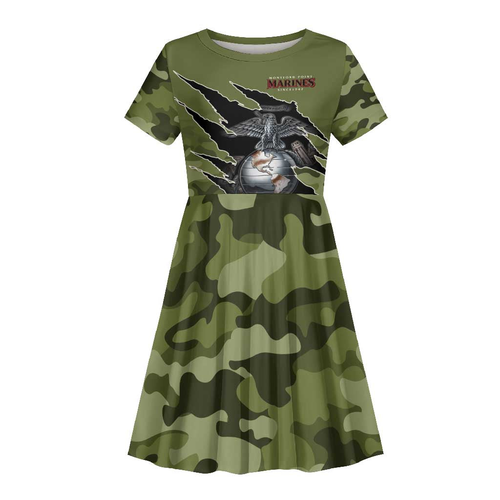 Montford Point Marines Kid Short Sleeve Dress African American Breaking Barriers 1942