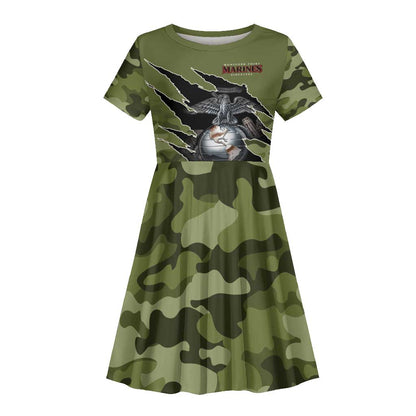 Montford Point Marines Kid Short Sleeve Dress African American Breaking Barriers 1942