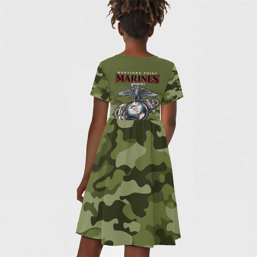 Montford Point Marines Kid Short Sleeve Dress African American Breaking Barriers 1942