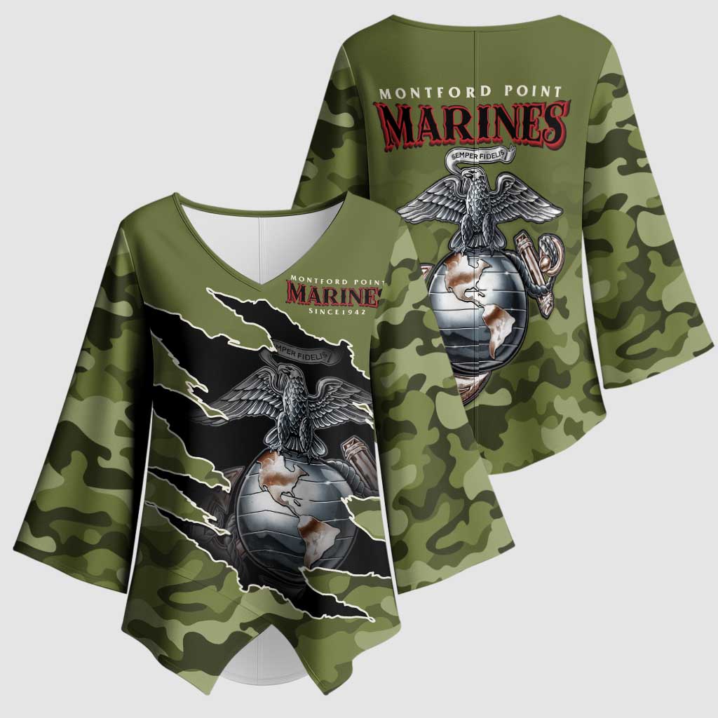 Montford Point Marines Kimono Sleeve Blouse African American Breaking Barriers 1942