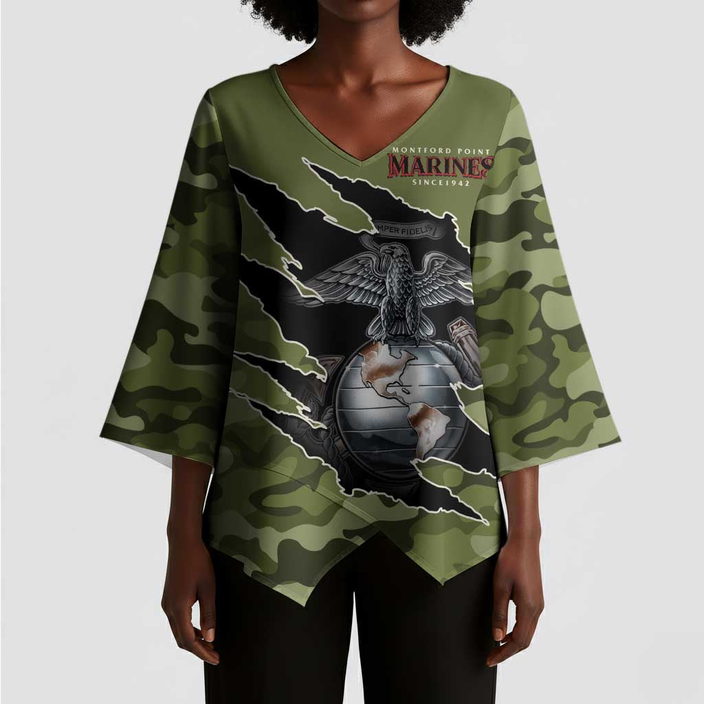 Montford Point Marines Kimono Sleeve Blouse African American Breaking Barriers 1942