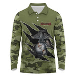 Montford Point Marines Long Sleeve Polo Shirt African American Breaking Barriers 1942
