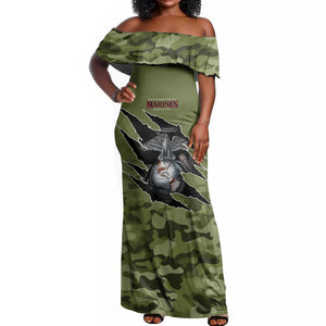 Montford Point Marines Off Shoulder Maxi Dress African American Breaking Barriers 1942