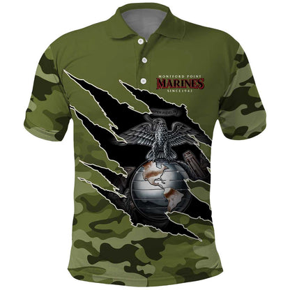 Montford Point Marines Polo Shirt African American Breaking Barriers 1942