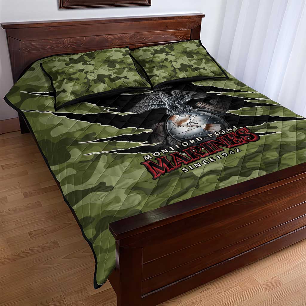 Montford Point Marines Quilt Bed Set African American Breaking Barriers 1942