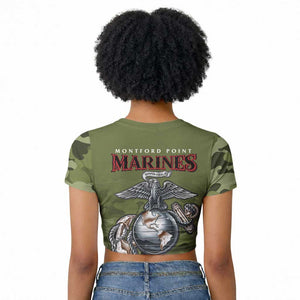 Montford Point Marines Raglan Cropped T shirt African American Breaking Barriers 1942