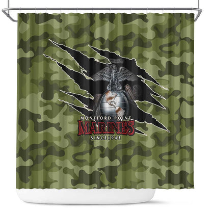 Montford Point Marines Shower Curtain African American Breaking Barriers 1942