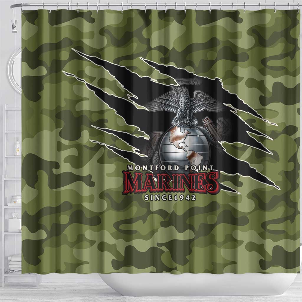 Montford Point Marines Shower Curtain African American Breaking Barriers 1942