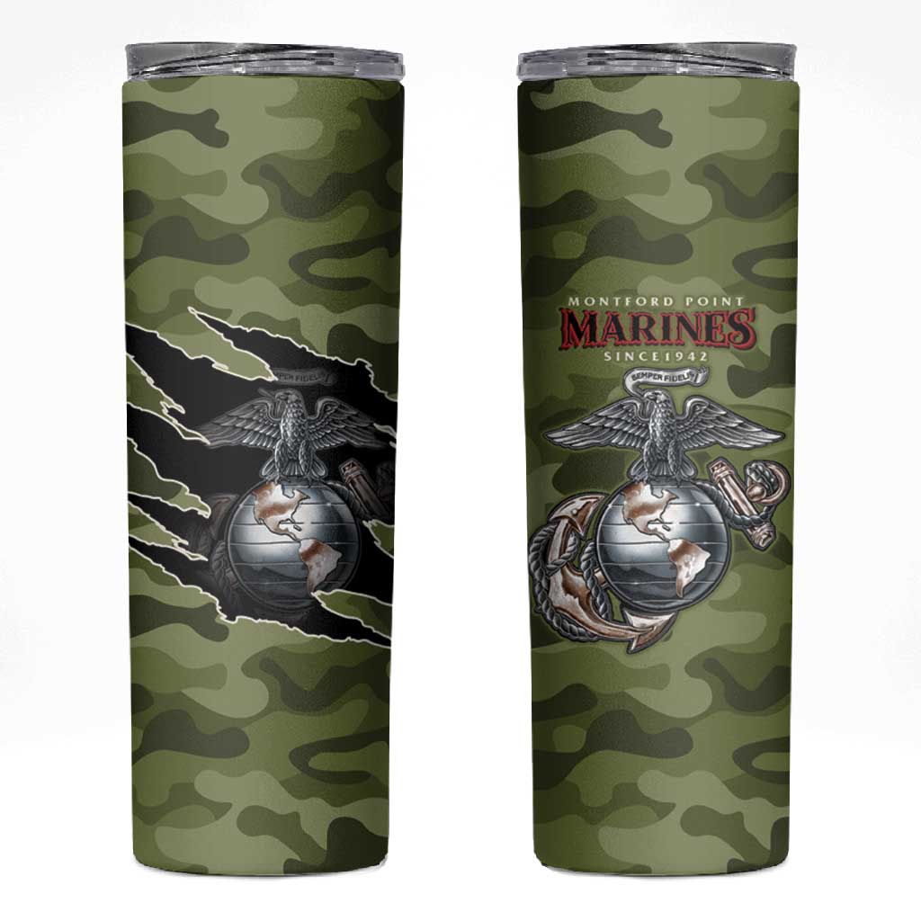 Montford Point Marines Skinny Tumbler African American Breaking Barriers 1942