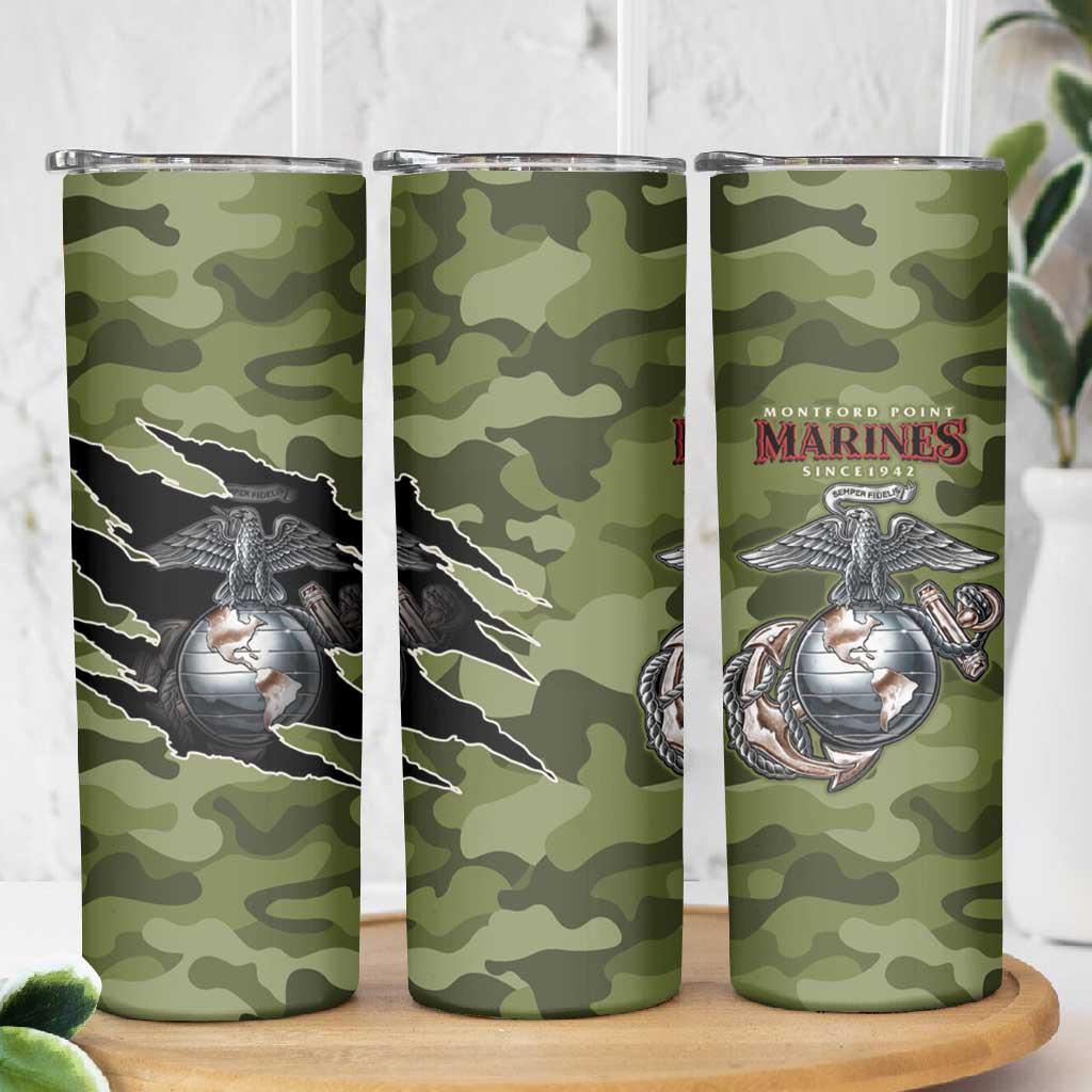 Montford Point Marines Skinny Tumbler African American Breaking Barriers 1942