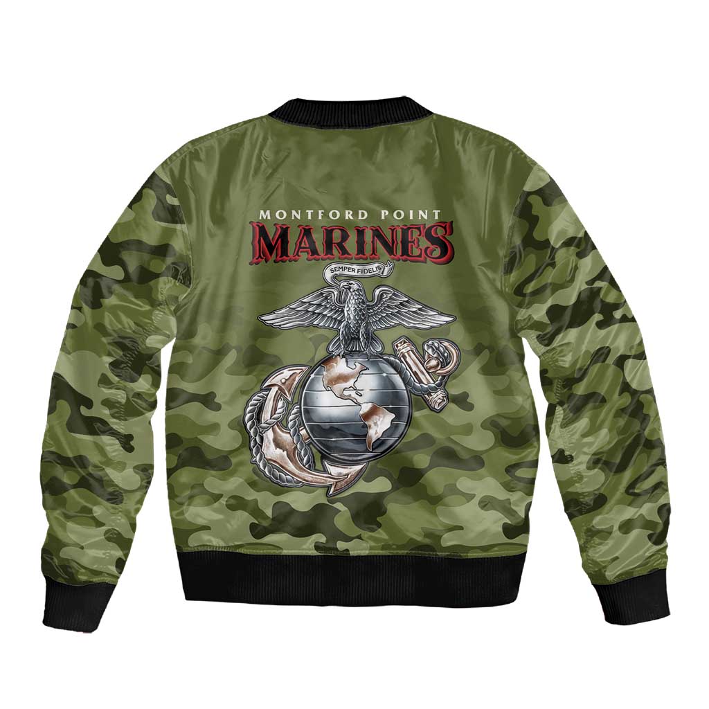 Montford Point Marines Sleeve Zip Bomber Jacket African American Breaking Barriers 1942