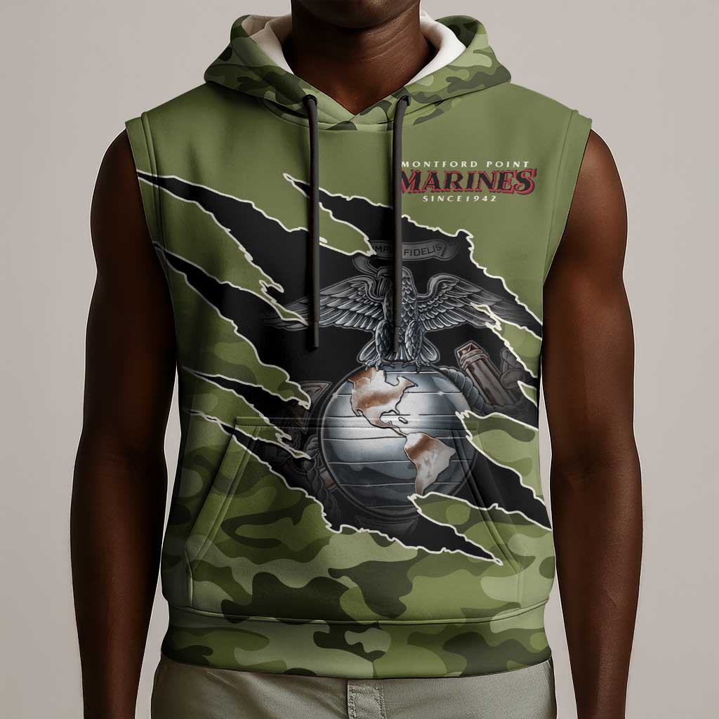 Montford Point Marines Sleeveless Hoodie African American Breaking Barriers 1942