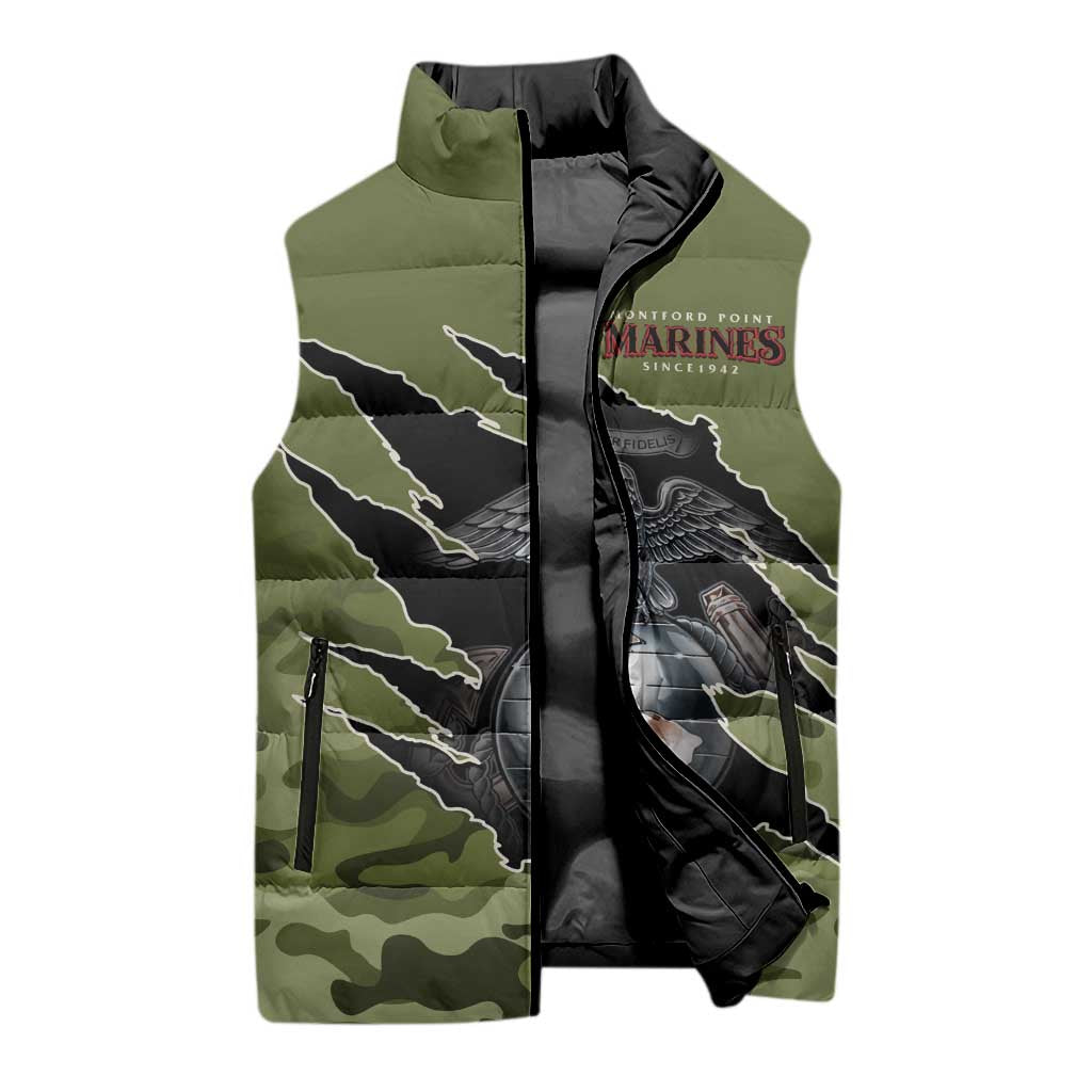 Montford Point Marines Sleeveless Puffer Jacket African American Breaking Barriers 1942