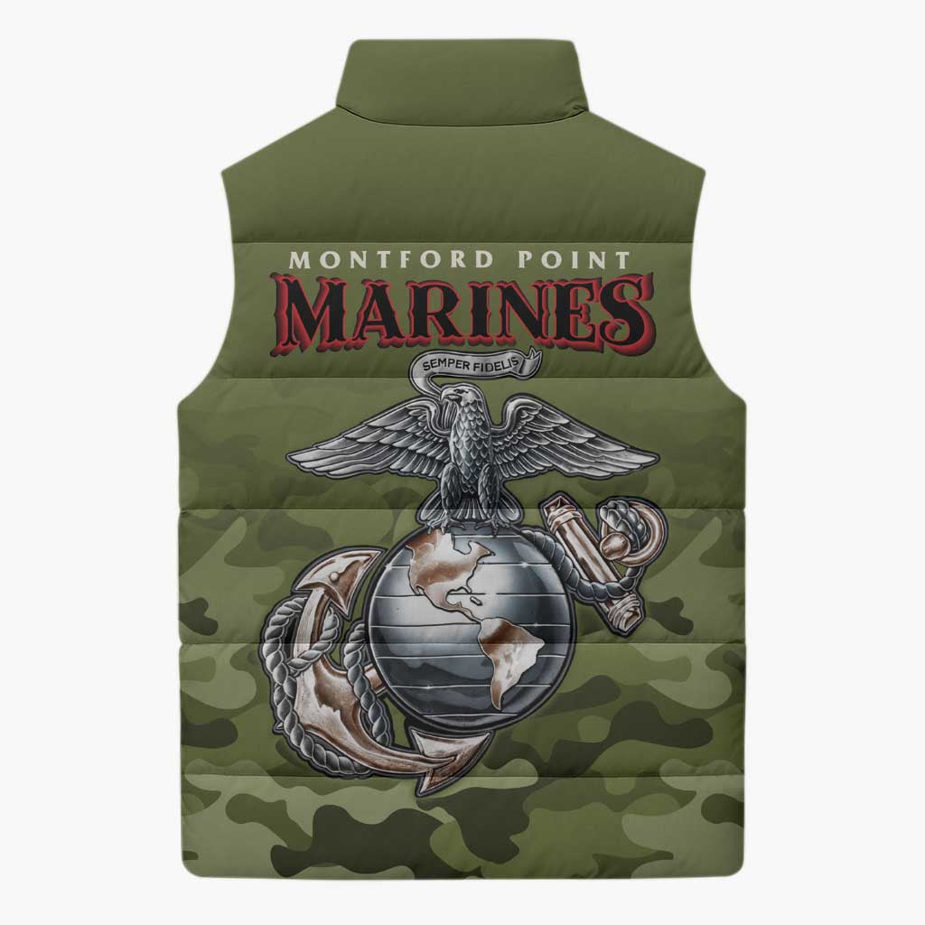 Montford Point Marines Sleeveless Puffer Jacket African American Breaking Barriers 1942