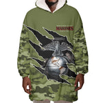 Montford Point Marines Wearable Blanket Hoodie African American Breaking Barriers 1942