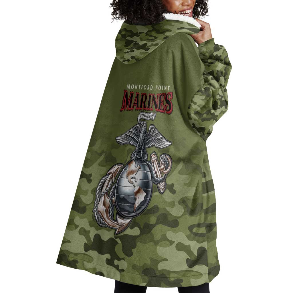 Montford Point Marines Wearable Blanket Hoodie African American Breaking Barriers 1942