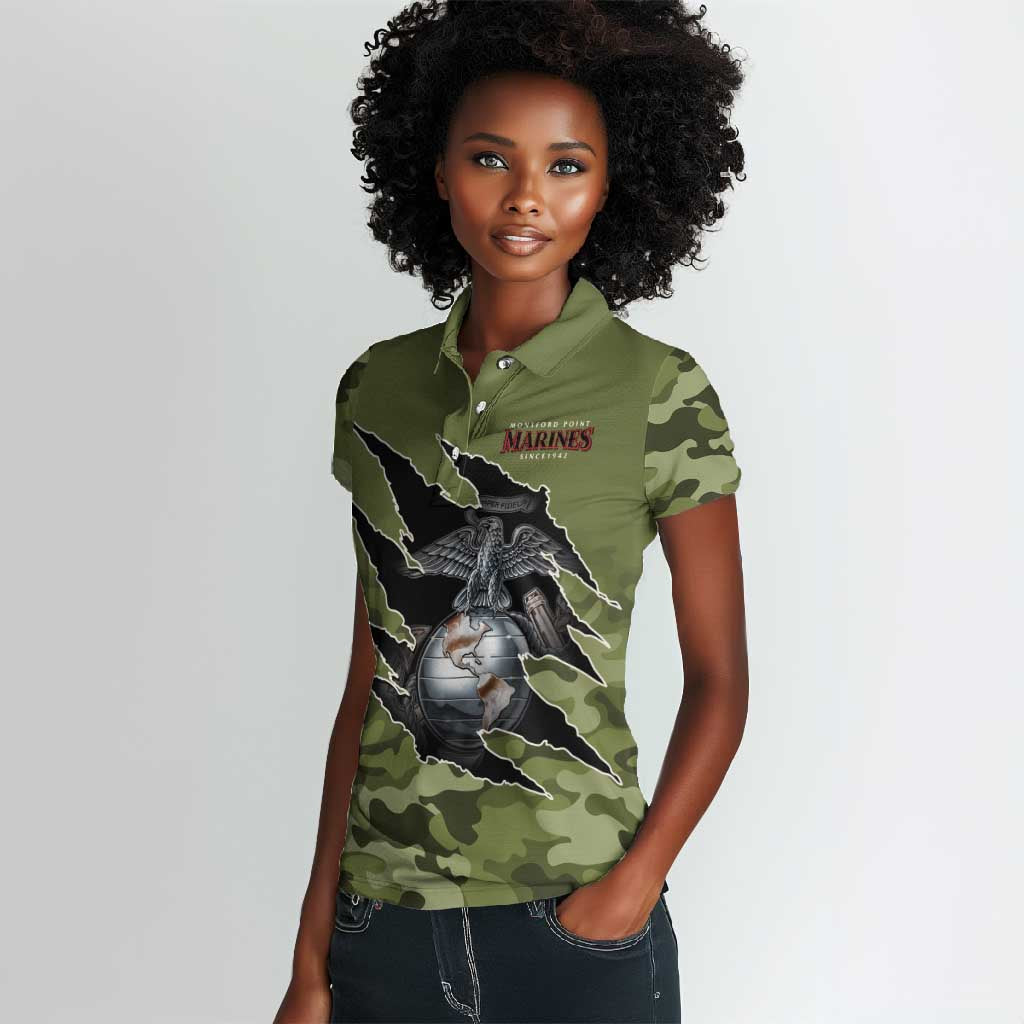 Montford Point Marines Women Polo Shirt African American Breaking Barriers 1942
