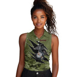 Montford Point Marines Women Sleeveless Polo Shirt African American Breaking Barriers 1942