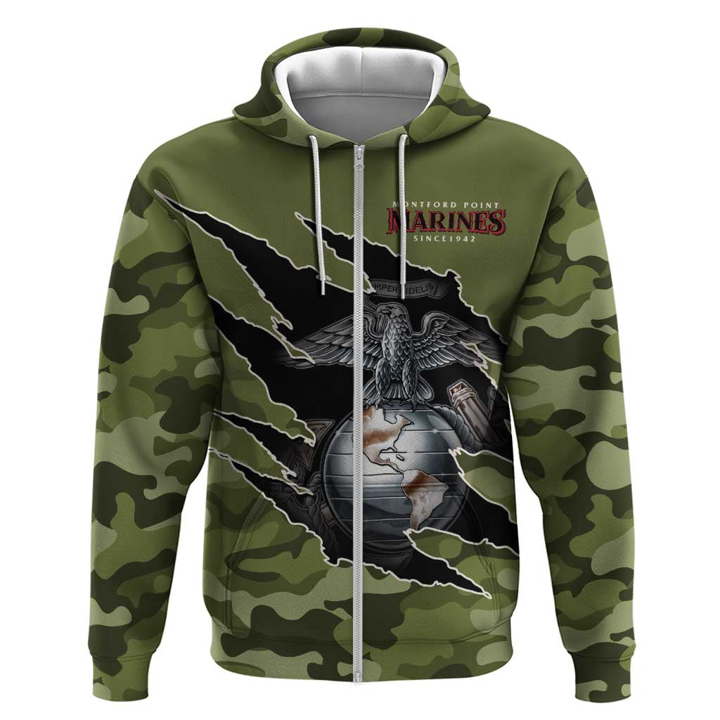 Montford Point Marines Zip Hoodie African American Breaking Barriers 1942